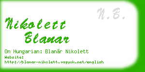 nikolett blanar business card